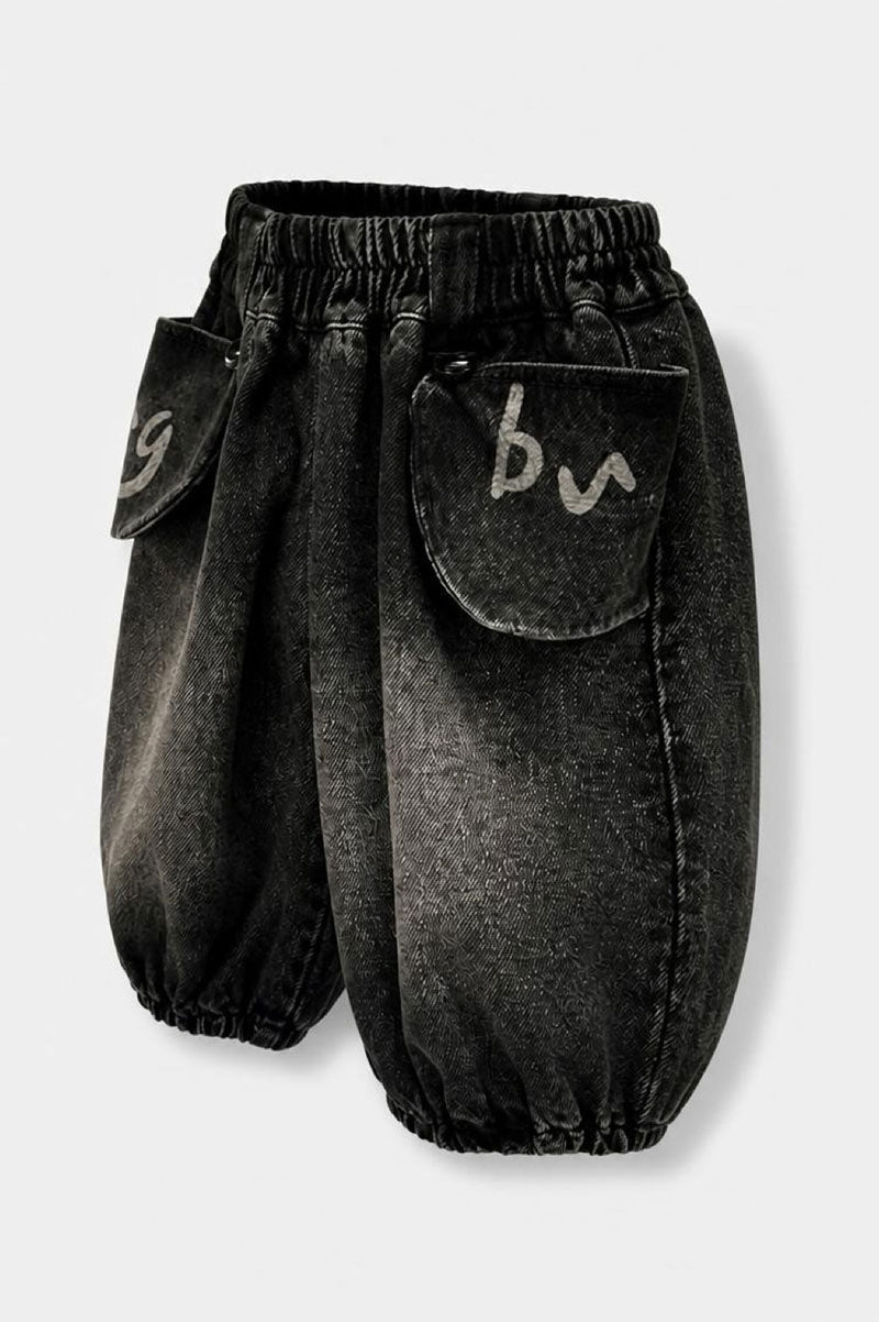 Kids' Vintage Wash Baggy Denim Pants - Suviara Little - Photo 6