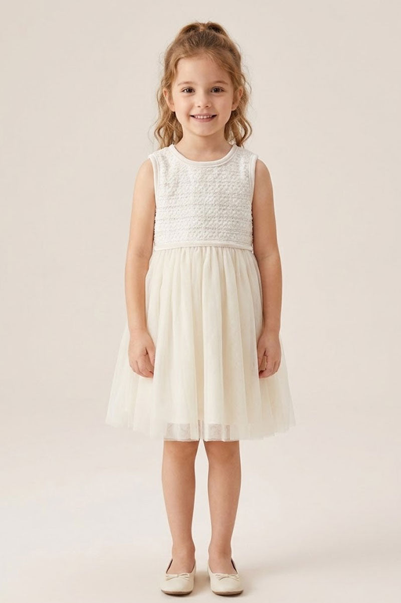 Girl's Tulle Embroidered Party Dress - Suviara Little