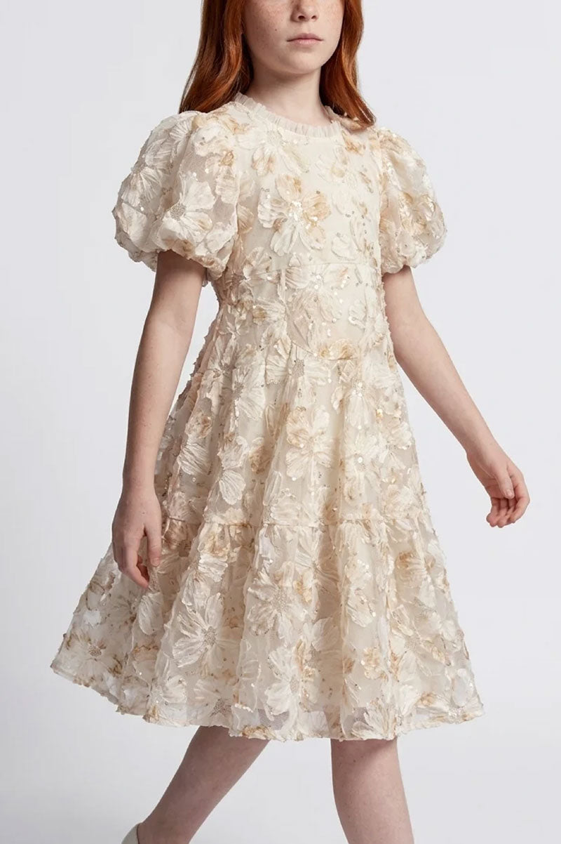 Floral Embroidered Tulle Party Dress - Suviara Little - Photo 3