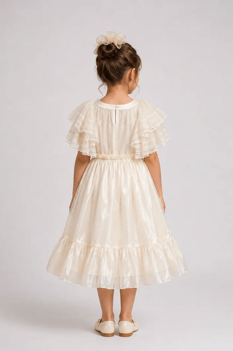 Girls White Evangeline Tulle Dress - Suviara Little - Photo 4