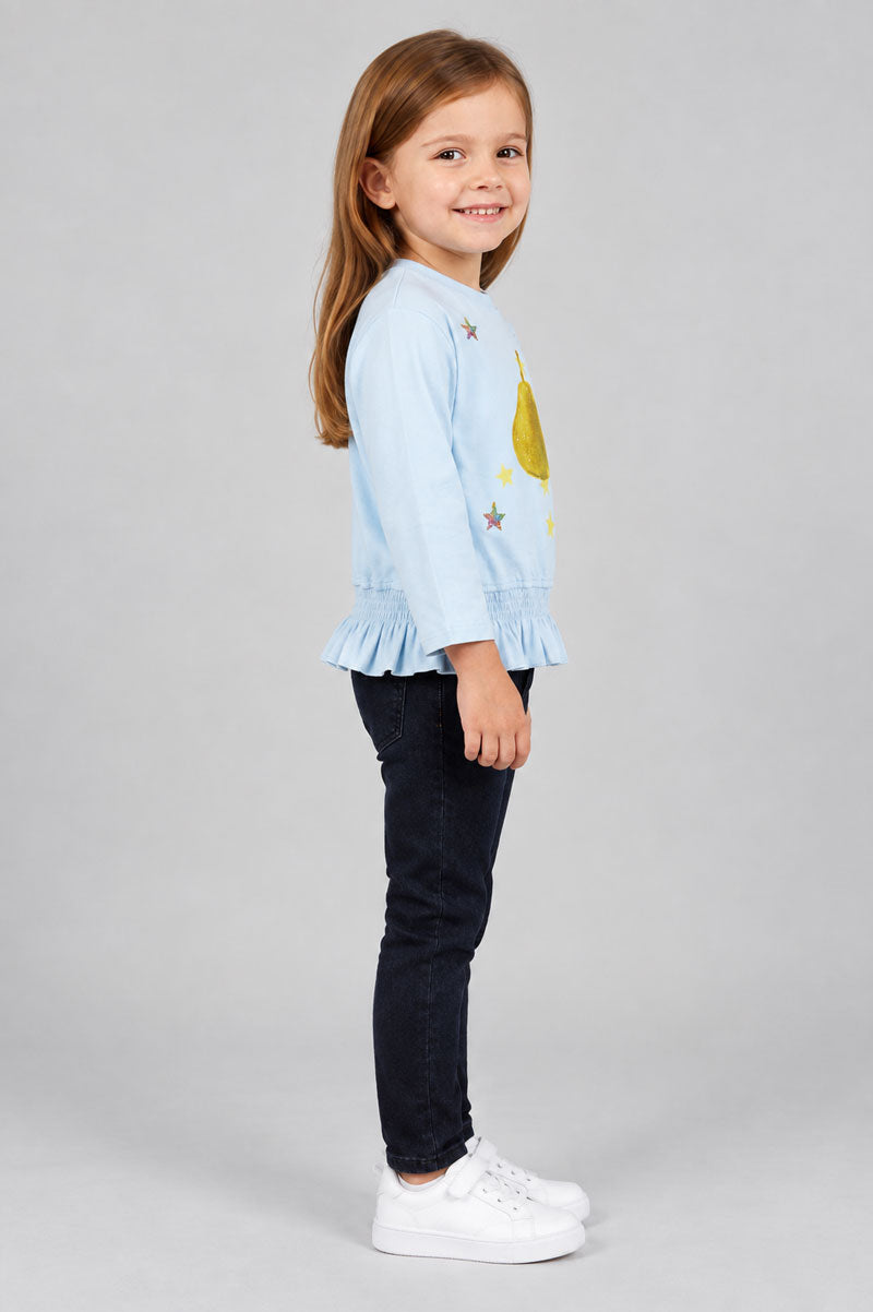 Light Blue Fairy Cotton Sweatshirt - Suviara Little