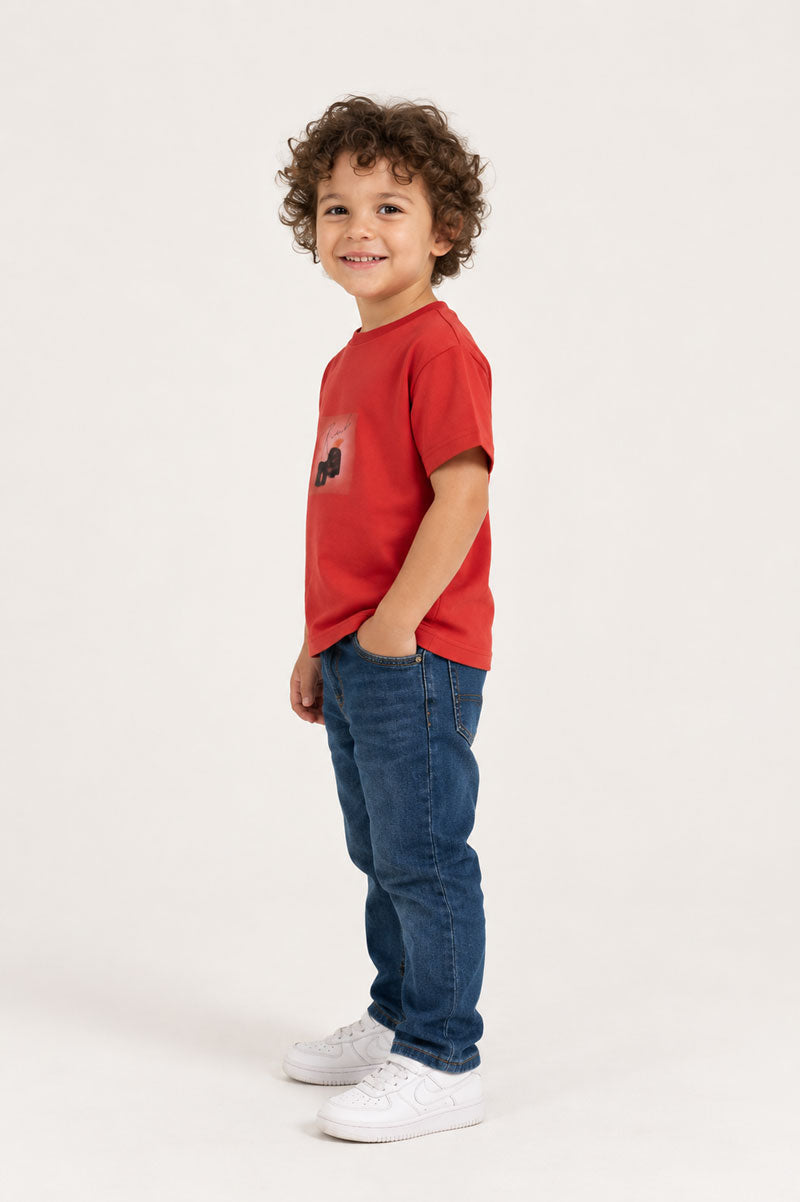 Red Graphic T-shirt For Kids - Suviara Little