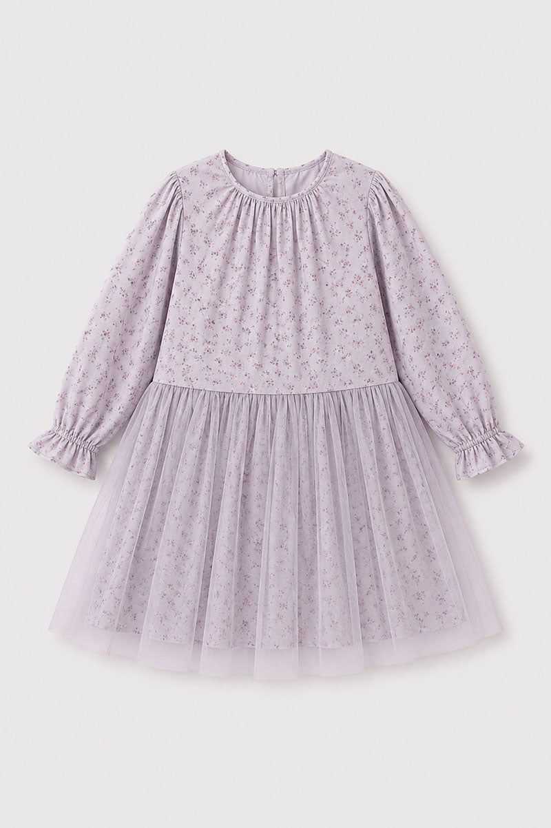 Kids Eloise Long Sleeve Dress Up Floral Print Tulle Skirt - Suviara Little - Photo 5