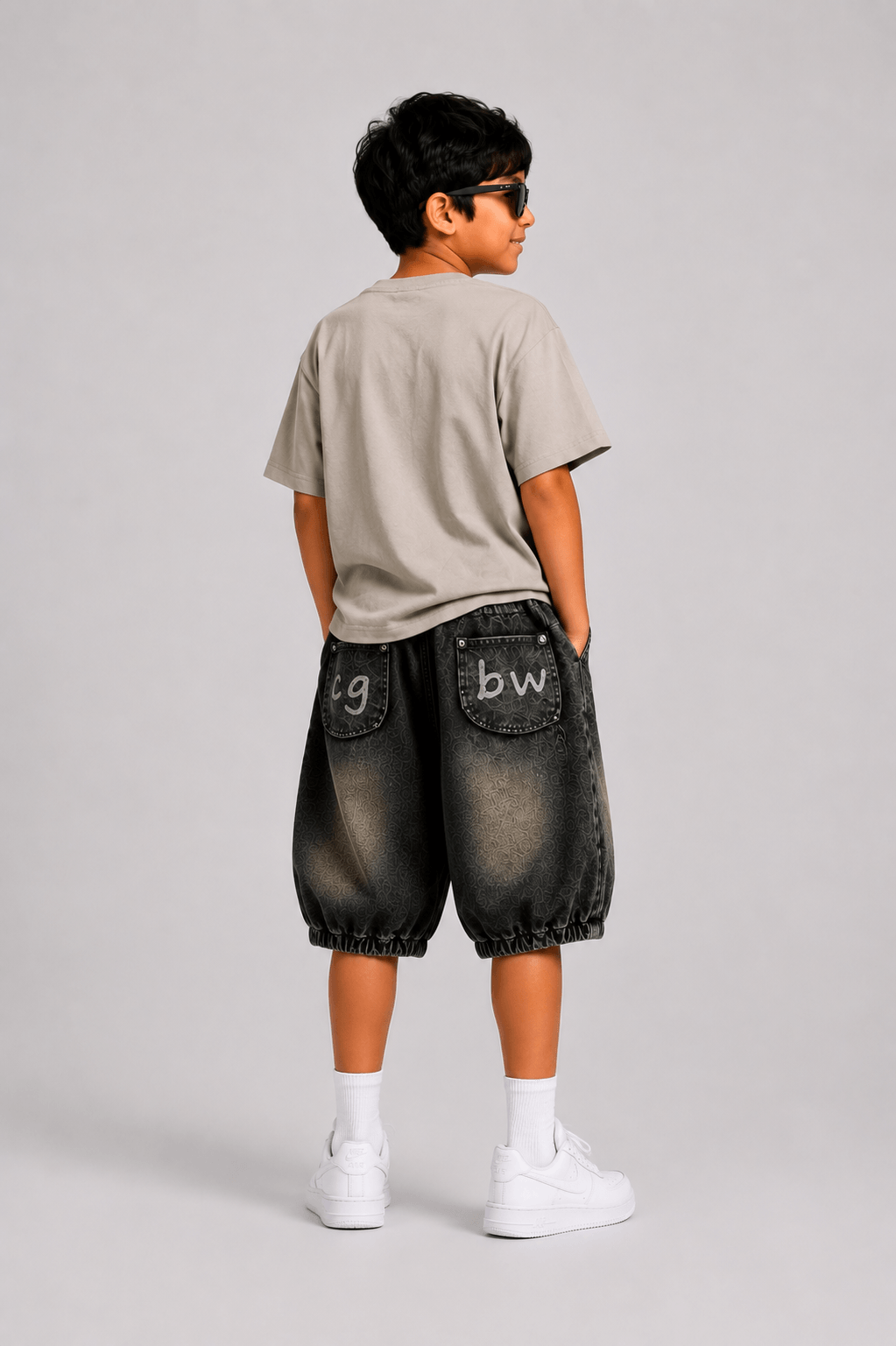 Kids' Vintage Wash Baggy Denim Pants - Suviara Little - Photo 4