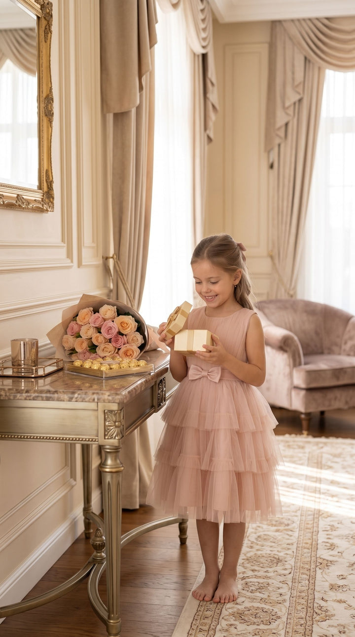 Girl opening a Suviara gift