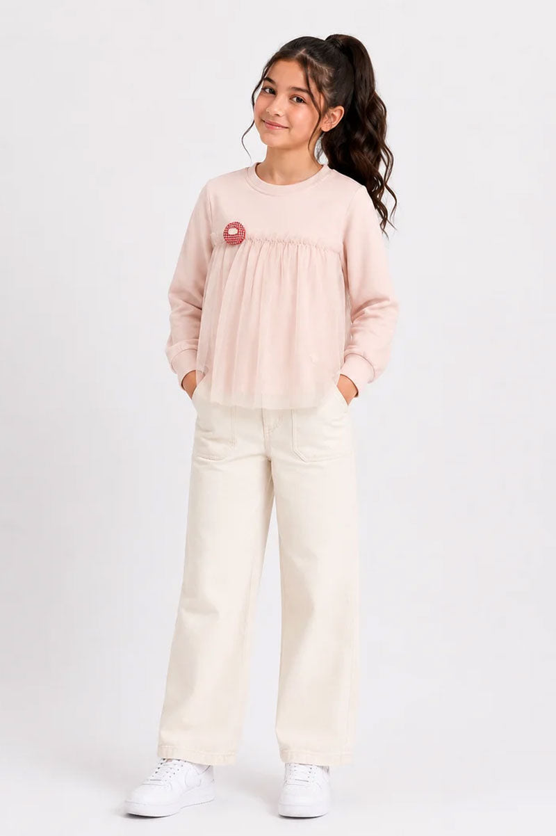 Girl's Tulle Sweatshirt - Suviara Little
