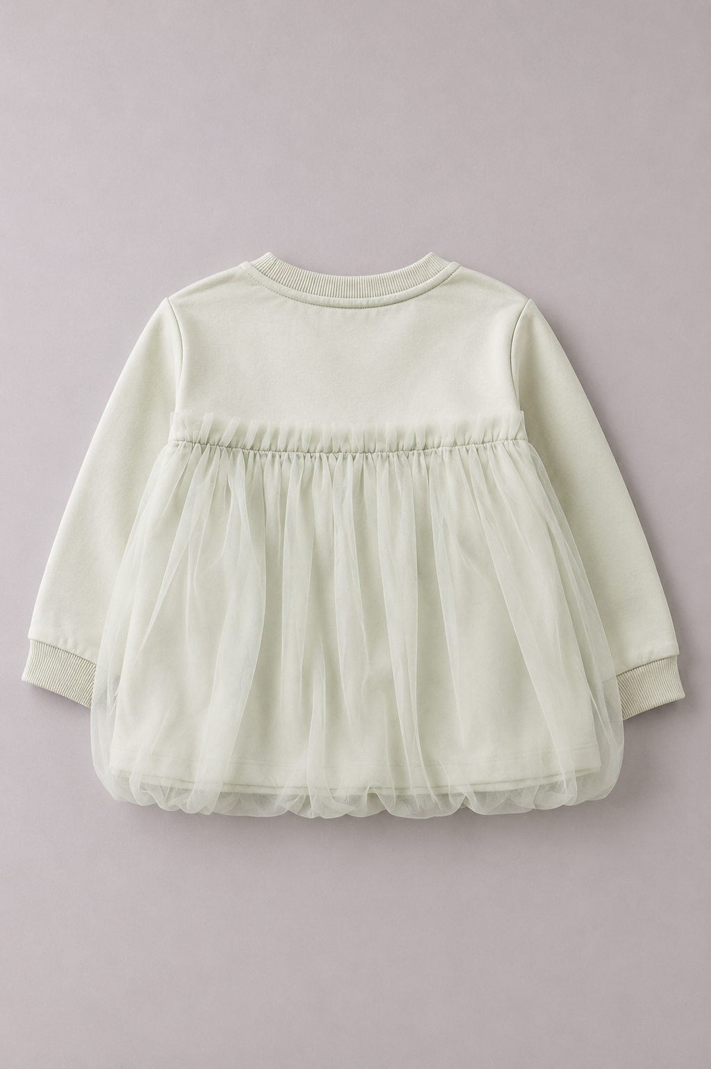 Girl's Tulle Sweatshirt Tiny Bow