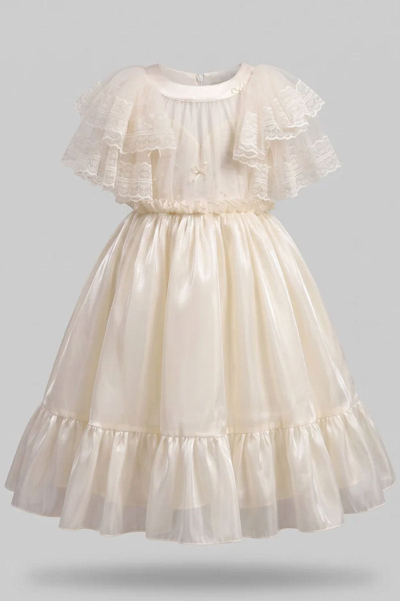 Girls White Evangeline Tulle Dress - Suviara Little - Photo 6