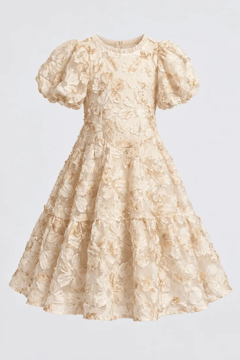 Floral Embroidered Tulle Party Dress - Suviara Little - Photo 5