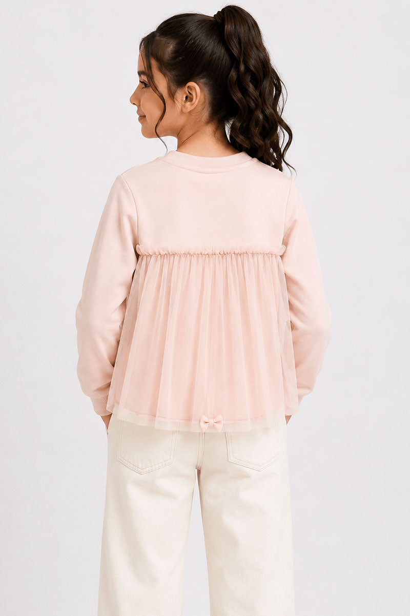 Girl's Tulle Sweatshirt - Suviara Little - Photo 3