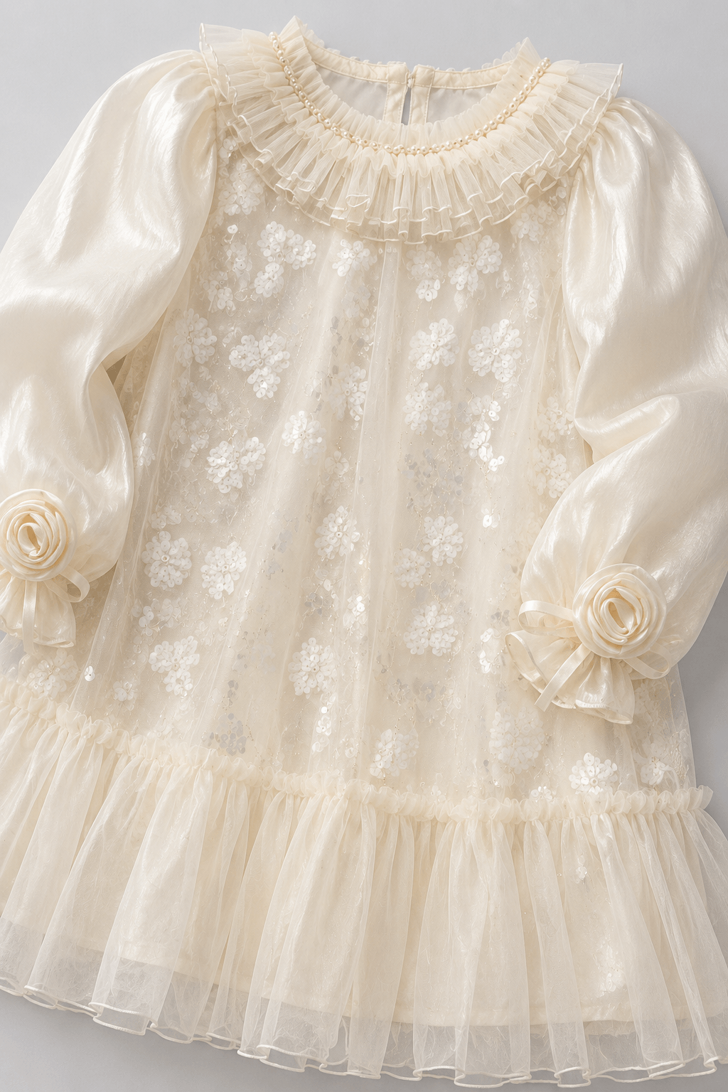 Ruffle Collar Girls Party Dress - Suviara Little