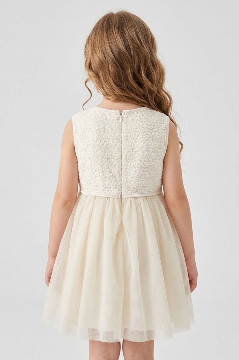 Girl's Tulle Embroidered Party Dress - Suviara Little - Photo 3
