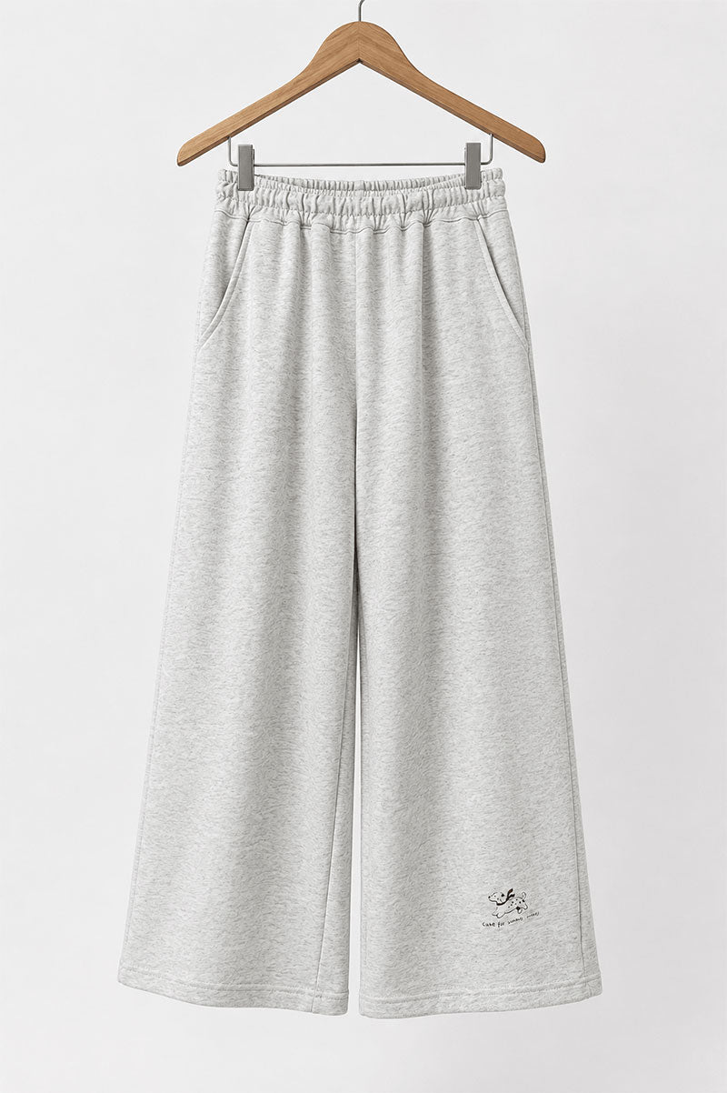 Kids Casual Wide Leg Sweatpants Grey - Suviara Little - Photo 5