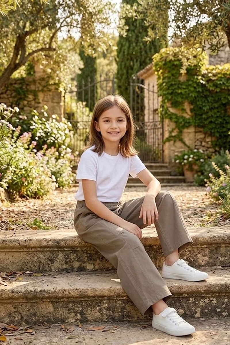 Le Bon Shoppe Arc Taupe Pants For Kids - Suviara Little