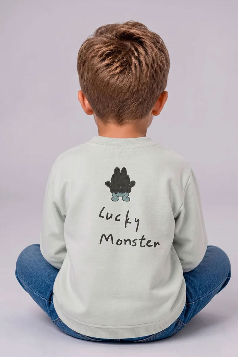 Kids Crewneck Sweatshirt with Textured Appliqué Placket - Suviara Little - Photo 9
