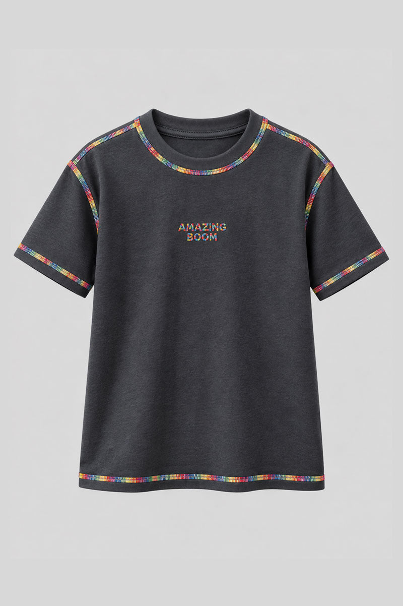 Short Sleeve Casual T-Shirt Navy Blue - Suviara Little - Photo 3