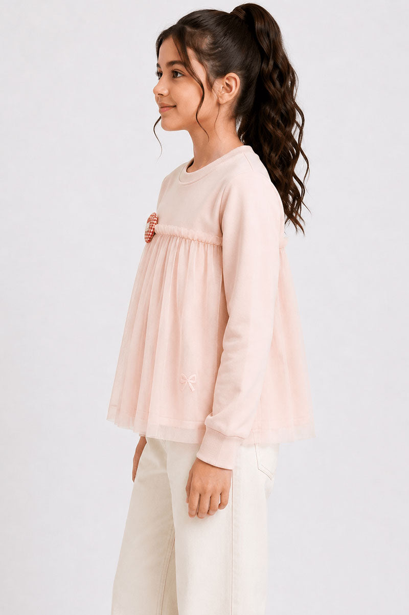 Girl's Tulle Sweatshirt - Suviara Little - Photo 5