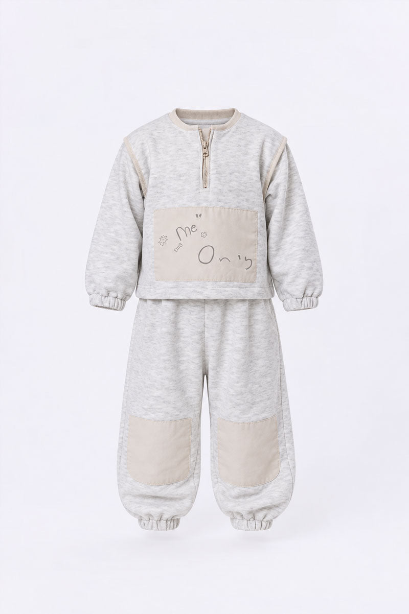 Premium Toddler Fleece Neutral Sweatsuit Set - Suviara Little - Photo 5