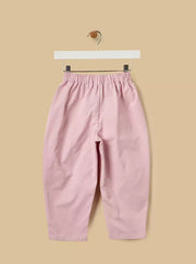 Bow Accent Barrel Fit Cotton Pants