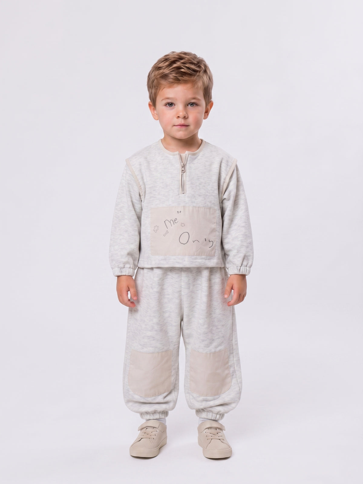 Premium Toddler Fleece Neutral Sweatsuit Set
