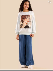 Anime Girl Print Sweatshirt