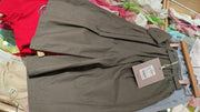Olive green women's high-waisted culotte/cropped wide-leg Pants