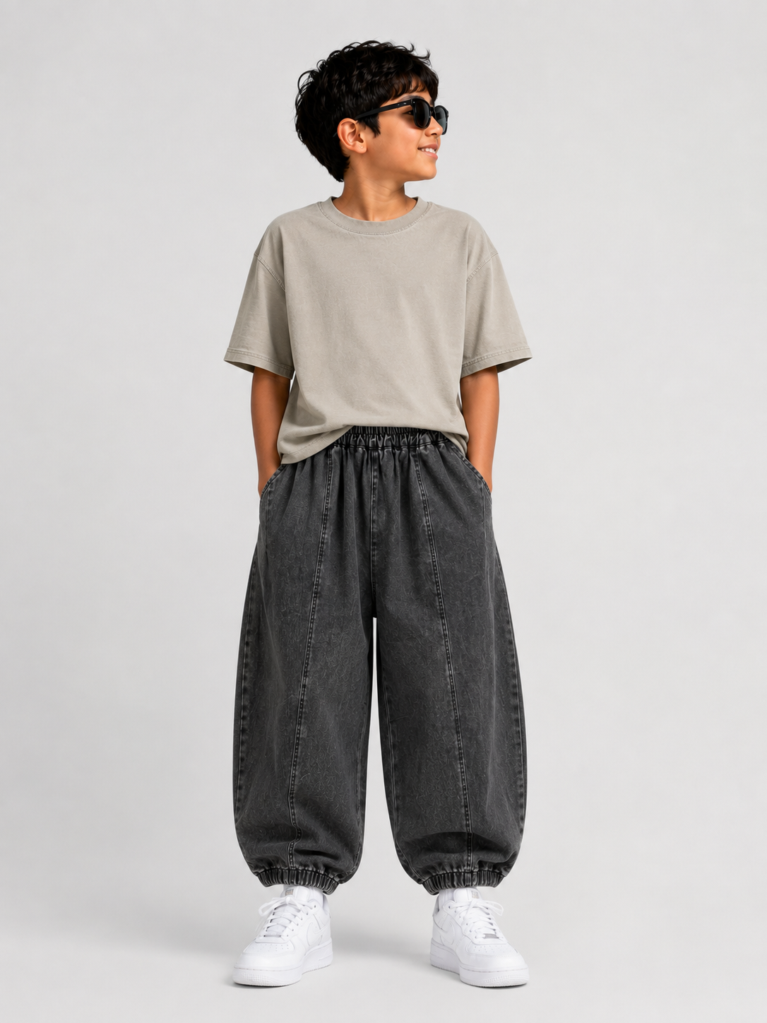 Loose Fit Baggy Jeans Denim Pants Charcoal Black