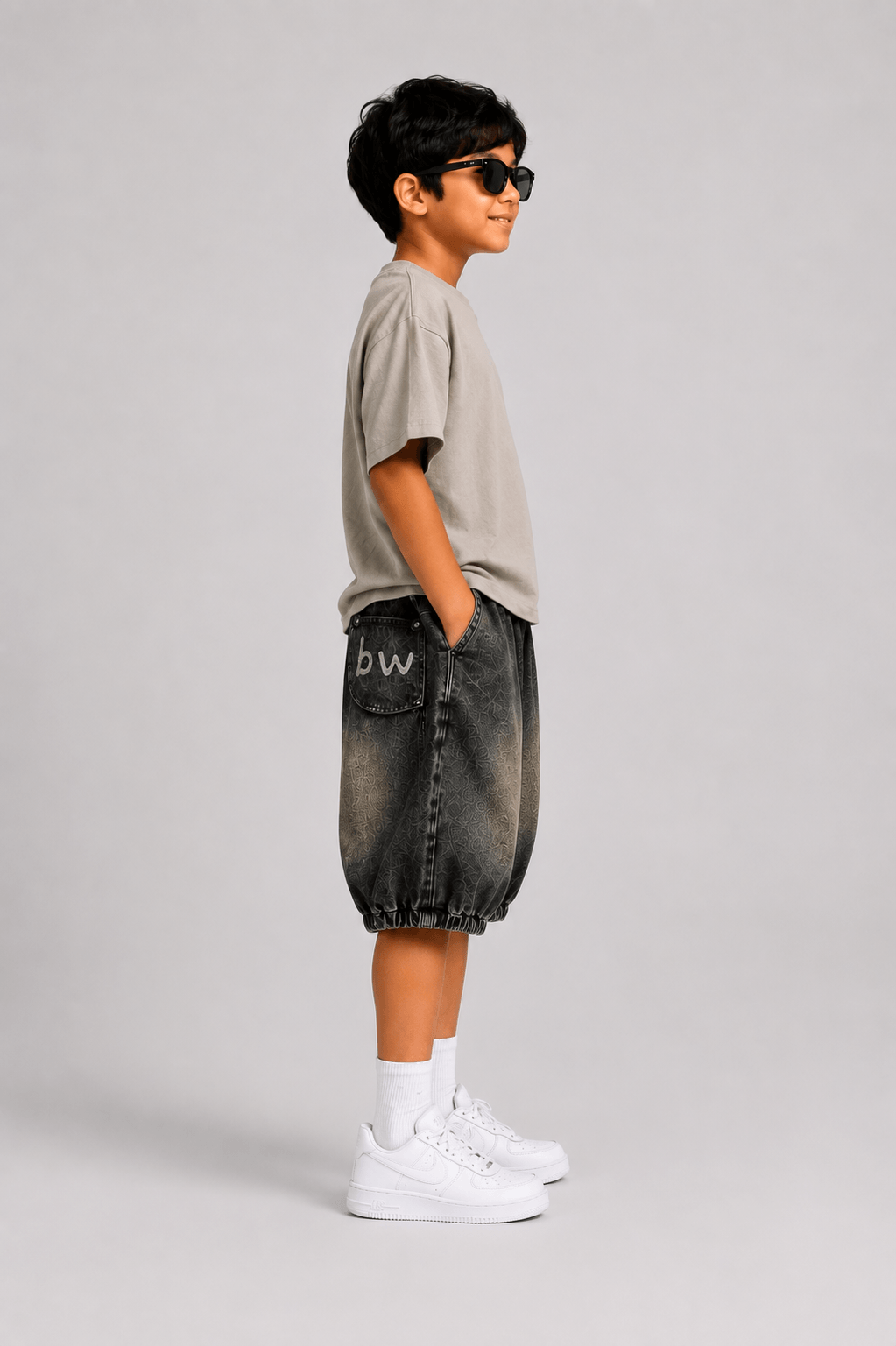 Kids' Vintage Wash Baggy Denim Pants - Suviara Little - Photo 3