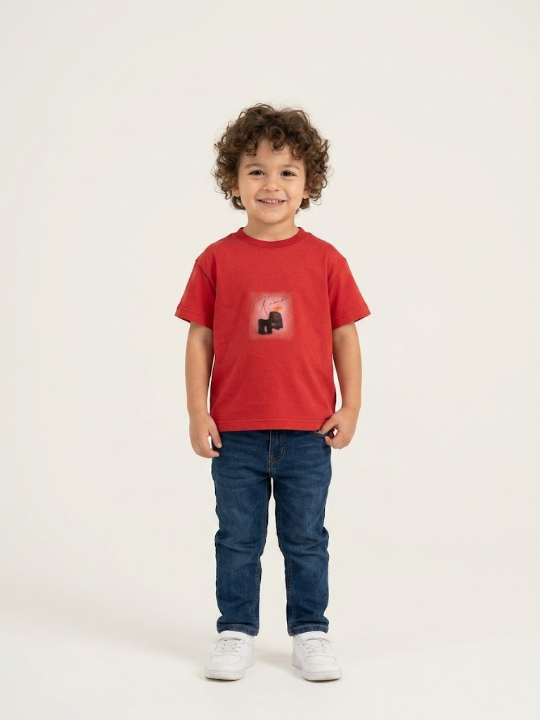 Red Graphic T-shirt For Kids